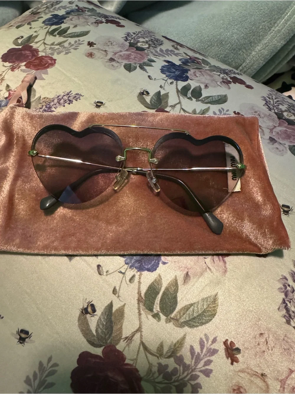 MIU MIU Heart-Shaped Periwinkle Sunglasses